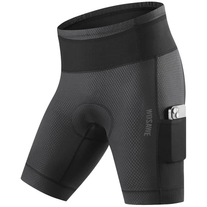 Men’s Padded Cycling Shorts with Pockets – High Waist Compression Bike Shorts