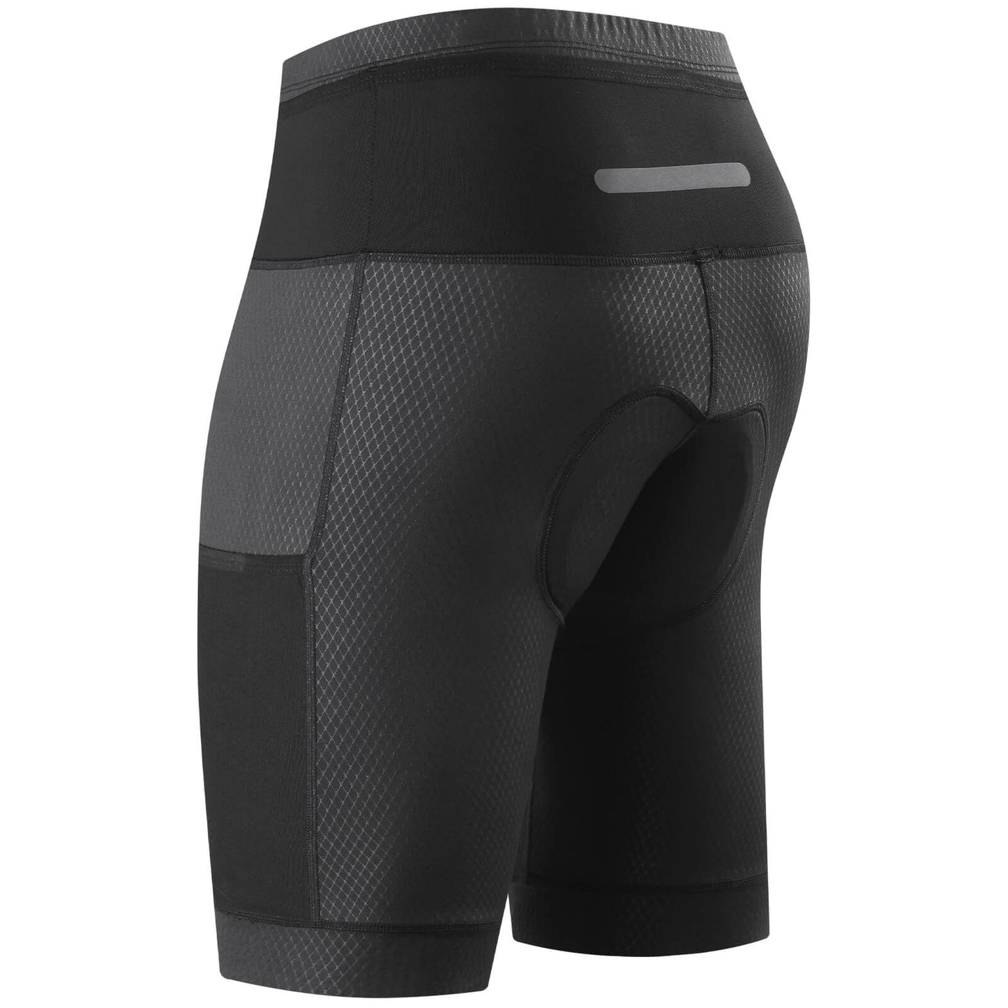 Men’s Padded Cycling Shorts with Pockets – High Waist Compression Bike Shorts