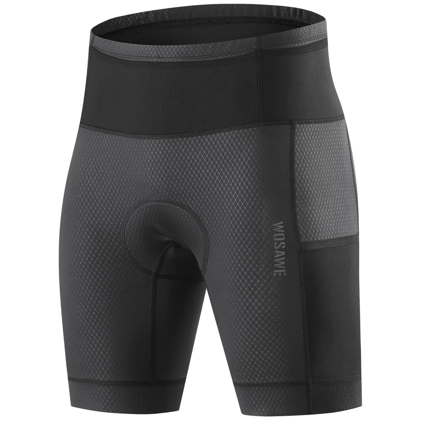 Men’s Padded Cycling Shorts with Pockets – High Waist Compression Bike Shorts