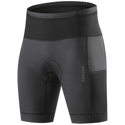 Men’s Padded Cycling Shorts with Pockets – High Waist Compression Bike Shorts