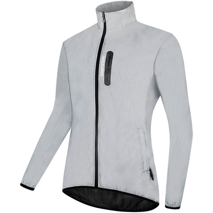 Men’s Reflective Cycling Jacket – Night Safety Windbreaker, Lightweight MTB Sport Coat