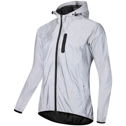 Men’s Reflective Cycling Jacket – Night Safety Windbreaker, Lightweight MTB Sport Coat
