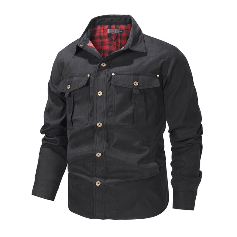 Men's Retro Western Style Flannel Casual Jacket