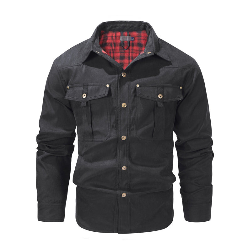 Men's Retro Western Style Flannel Casual Jacket