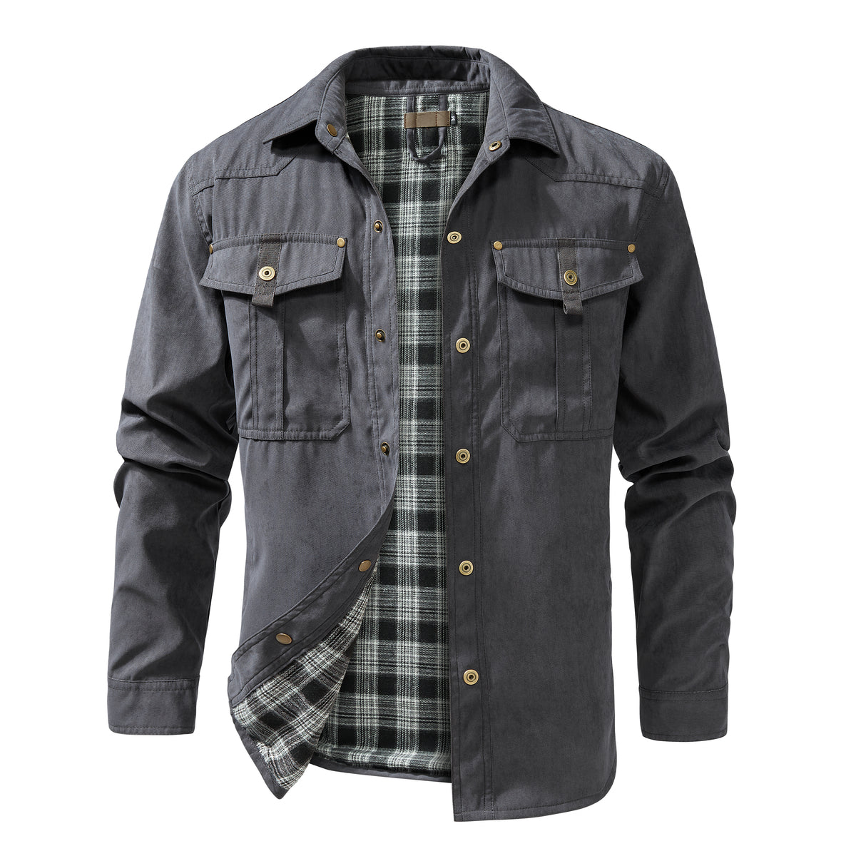 Men's Retro Western Style Flannel Casual Jacket