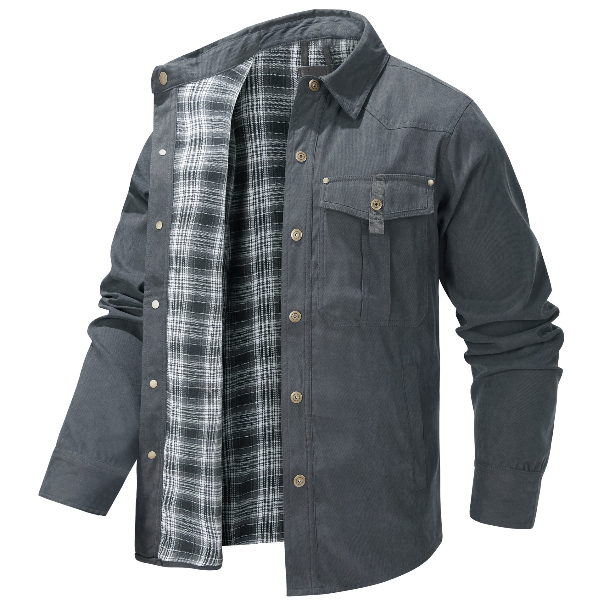 Men's Retro Western Style Flannel Casual Jacket