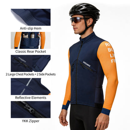 Men’s Thermal Cycling Jacket – Fleece-Lined with Windproof Front