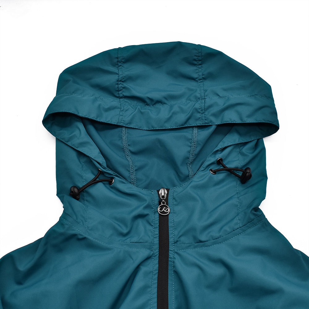 Men’s Windproof Hooded Cycling Jacket Half-Zip Sports Windbreaker