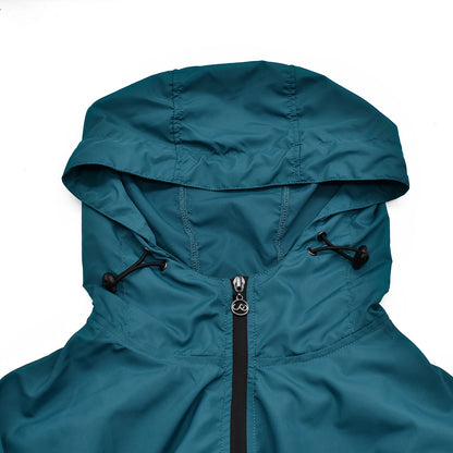 Men’s Windproof Hooded Cycling Jacket Half-Zip Sports Windbreaker