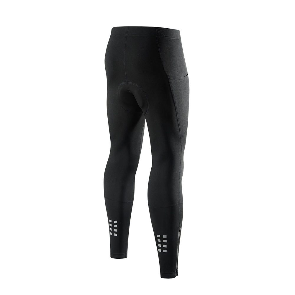 Men’s Winter Fleece Padded Cycling Tights – Warm Road Bike Pants
