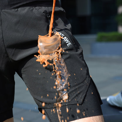 Men’s 2-in-1 MTB Cycling Shorts – Padded, Breathable, Quick-Dry, Multi-Pocket