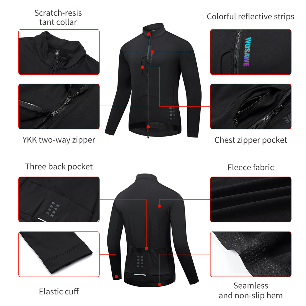 Men’s Cycling Jacket for Autumn Winter – Thermal, Windproof, Waterproof