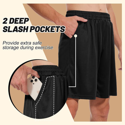 Men’s Quick Dry Athletic Shorts with Deep Pockets