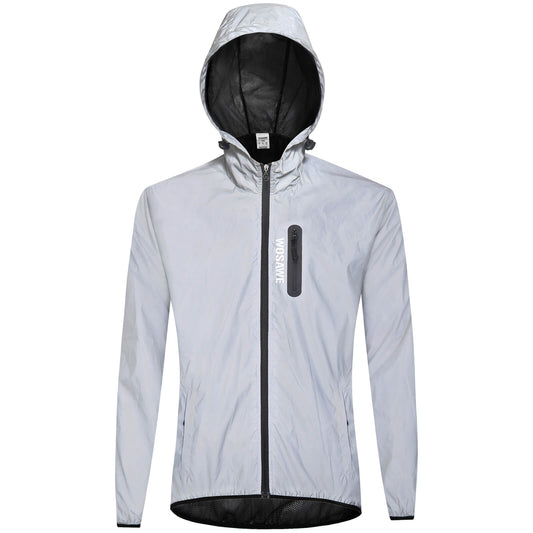 Men’s Reflective Cycling Jacket – Night Safety Windbreaker, Lightweight MTB Sport Coat