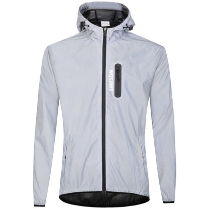 Men’s Reflective Cycling Jacket – Night Safety Windbreaker, Lightweight MTB Sport Coat