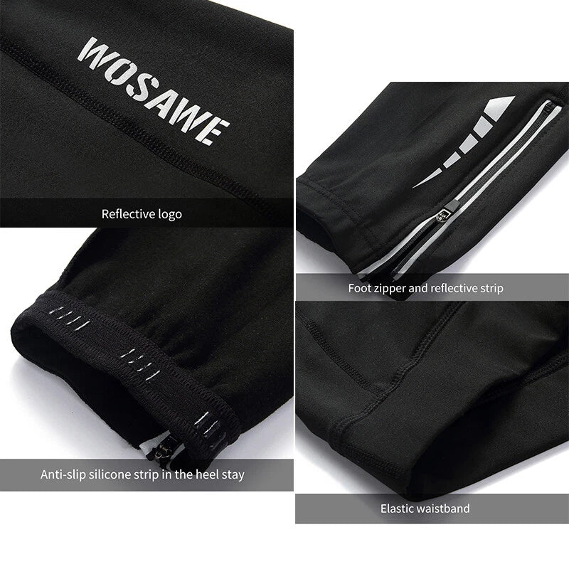 Men’s Winter Thermal Padded Cycling Tights – Road Bike Pants