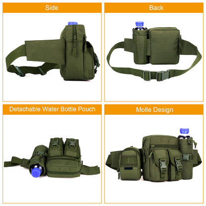 Multifunctional Tactical Waist Bag with Water Bottle Holder for Outdoor Activities