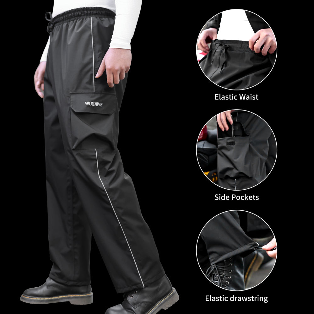 Outdoor Rain Pants – Waterproof & Windproof with Cargo Pockets and Reflective Elements