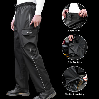Outdoor Rain Pants – Waterproof & Windproof with Cargo Pockets and Reflective Elements