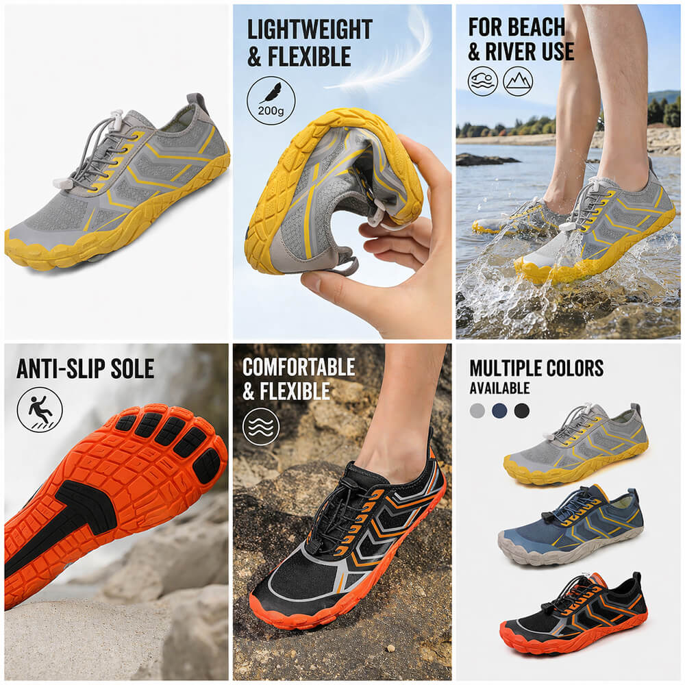 Quick-Dry Barefoot Water Shoes – Lightweight Beach & River Shoes for Swim, Surf & Outdoor