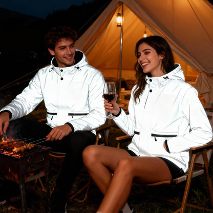 Reflective Cycling Jacket with Hood – Windproof & Water-Repellent for Men and Women