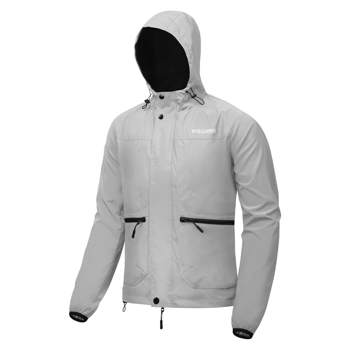 Reflective Cycling Jacket with Hood – Windproof & Water-Repellent for Men and Women