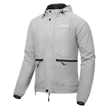 Reflective Cycling Jacket with Hood – Windproof & Water-Repellent for Men and Women