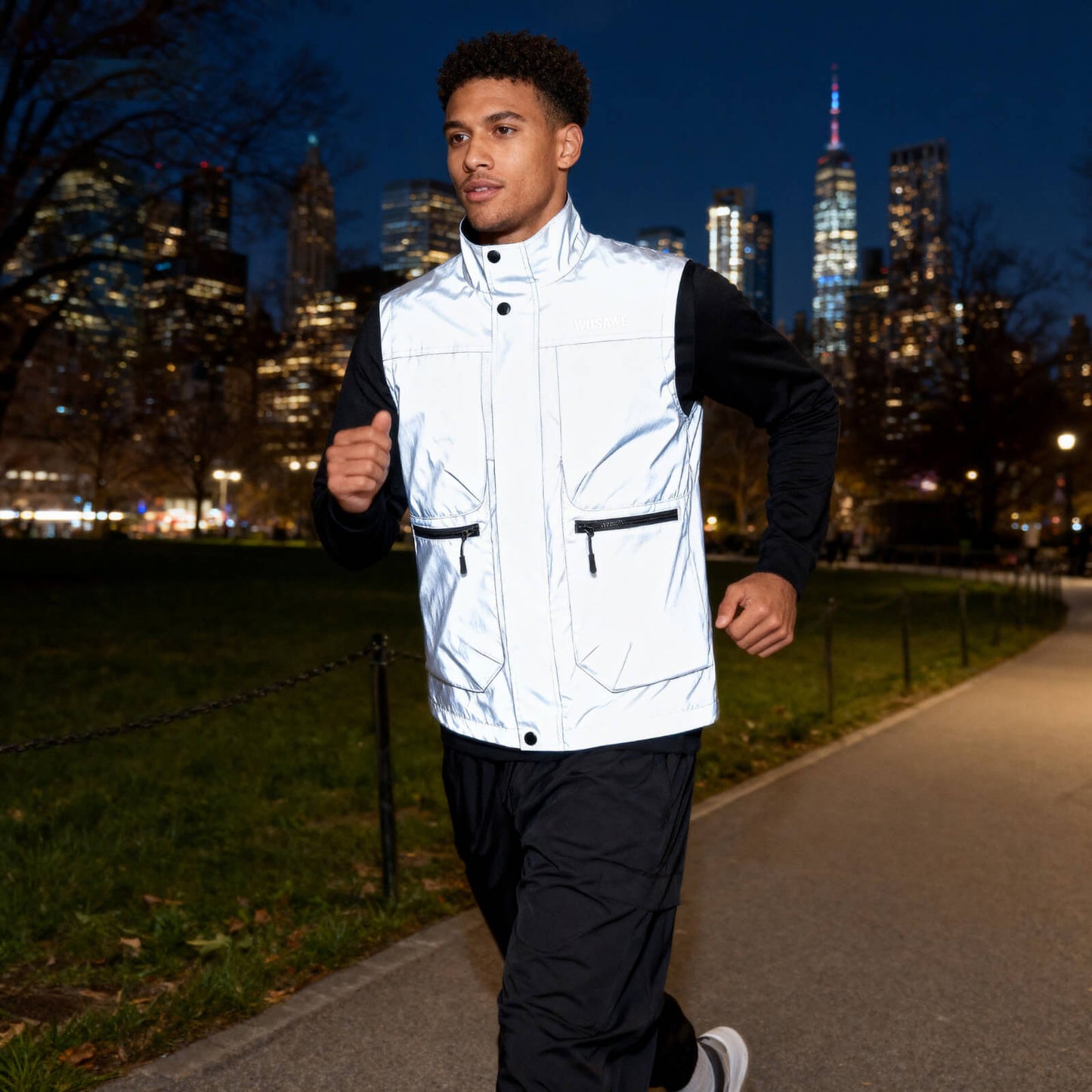 Reflective Cycling Vest – Windproof, Water-Repellent, Breathable, Adjustable Hem