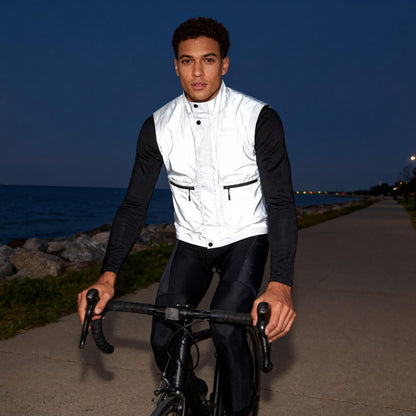 Reflective Cycling Vest – Windproof, Water-Repellent, Breathable, Adjustable Hem