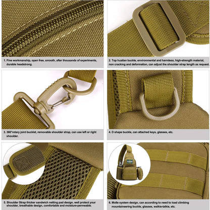 Tactical Chest Bag with Molle Water Bottle Holder