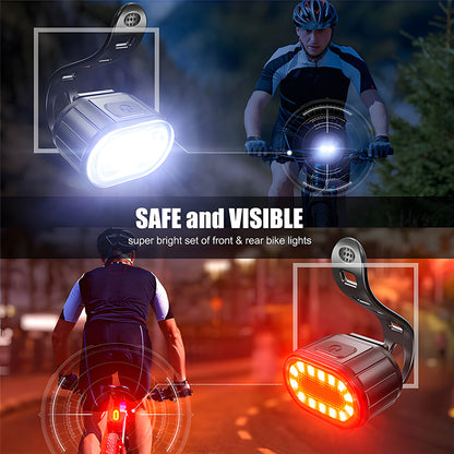 USB Rechargeable Bike Light Set – Waterproof Headlight and Taillight for Bikes