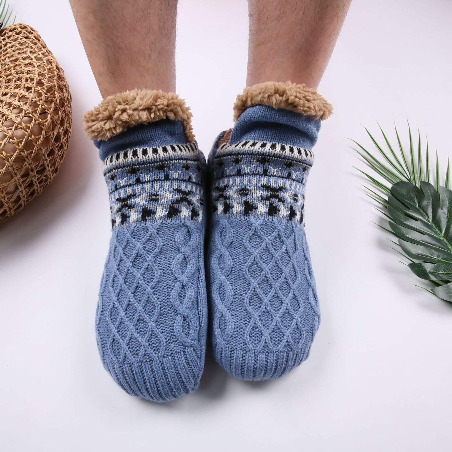 Warm Non-Slip Slipper Sock Slippers – Cozy Fleece House Socks for Women & Men