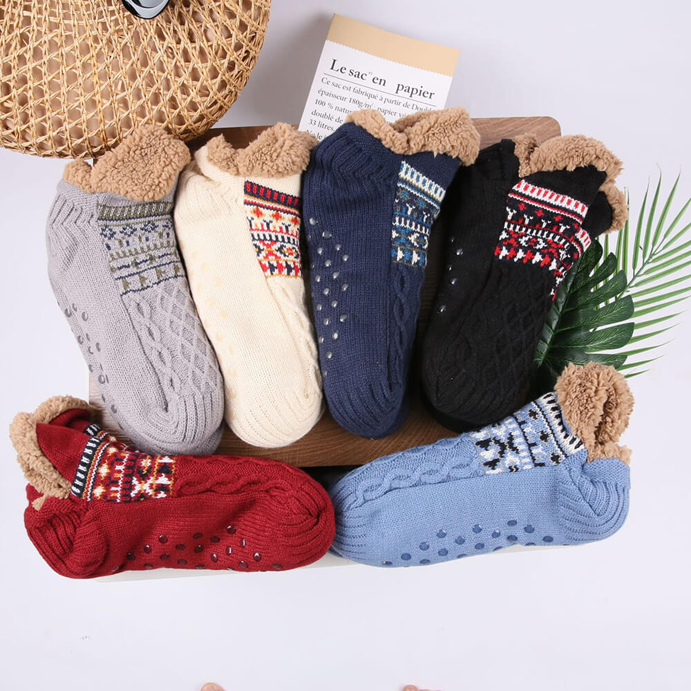 Warm Non-Slip Slipper Sock Slippers – Cozy Fleece House Socks for Women & Men
