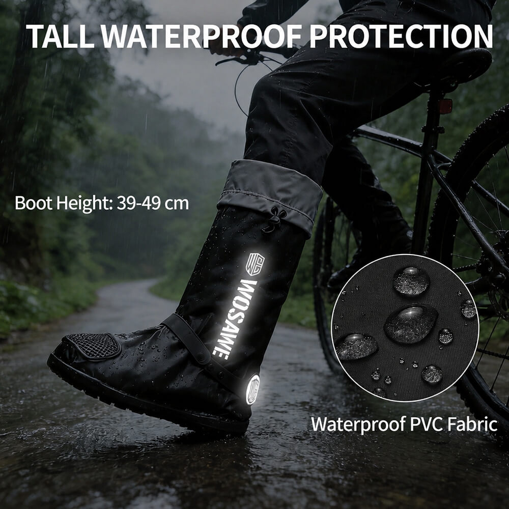 Waterproof Tall Rain Shoe Covers – Anti-Slip Overshoes for Cycling & Outdoor Use