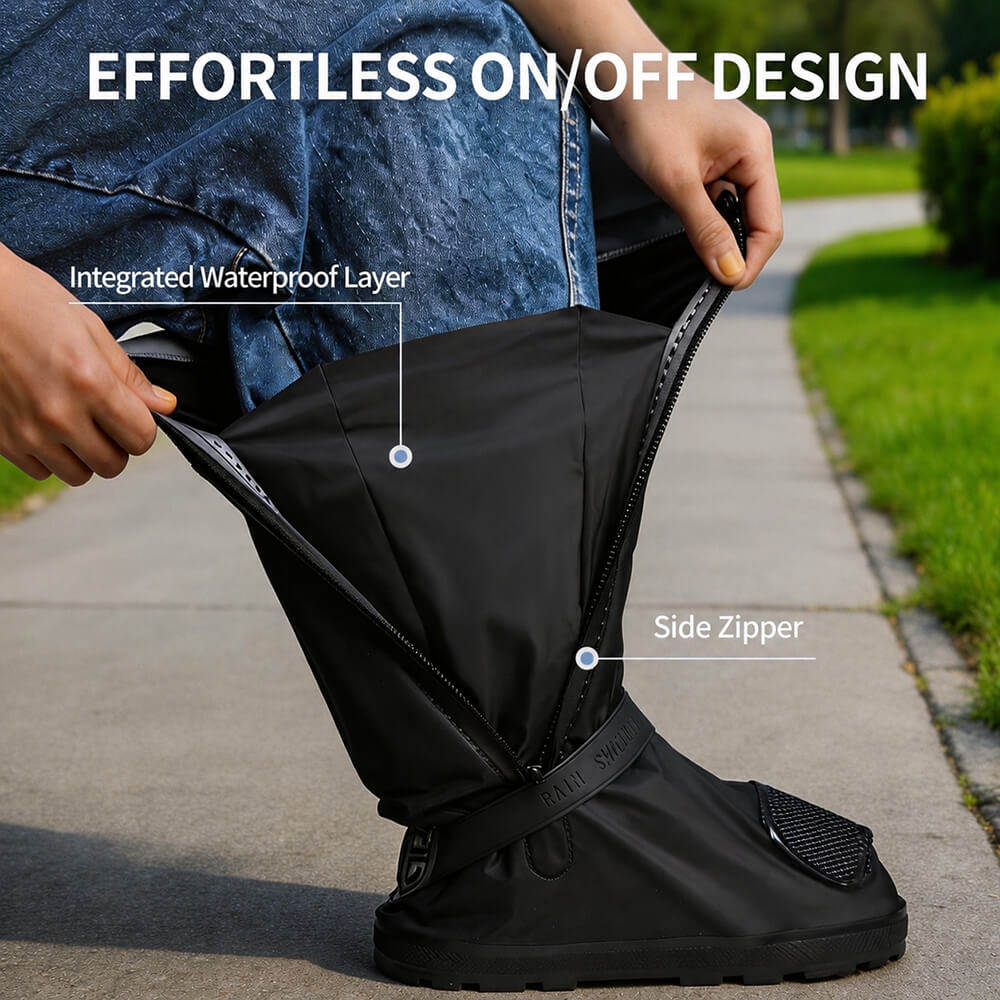 Waterproof Tall Rain Shoe Covers – Anti-Slip Overshoes for Cycling & Outdoor Use