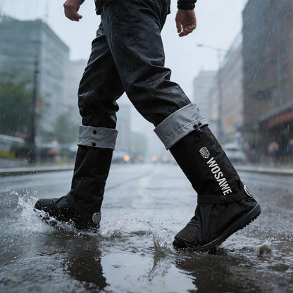 Waterproof Tall Rain Shoe Covers – Anti-Slip Overshoes for Cycling & Outdoor Use