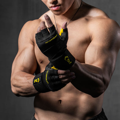 Weight Lifting Gloves with Wrist Strap for Strength Training