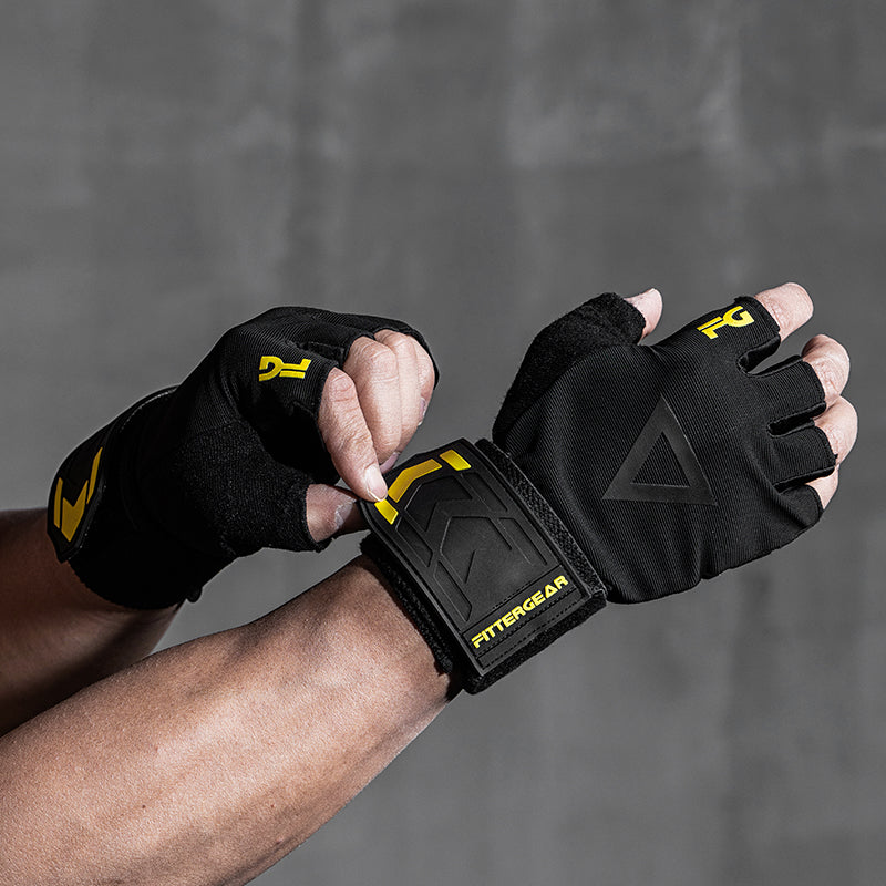 Weightlifting Gloves with 40 cm Wrist Strap for Strength Training