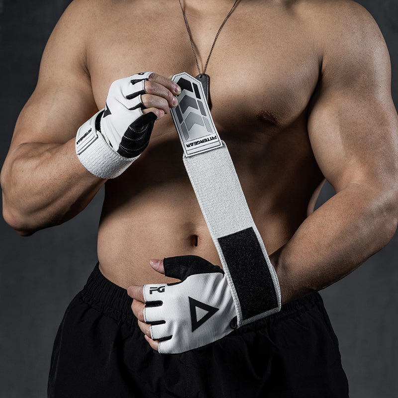 Weightlifting Gloves with 40 cm Wrist Strap for Strength Training