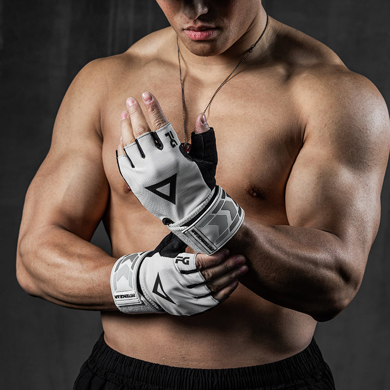 Weightlifting Gloves with 40 cm Wrist Strap for Strength Training