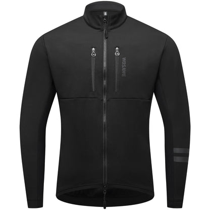 Winter Fleece Cycling Jacket for Men & Women – Reflective Design, Multiple Pockets