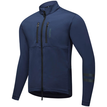 Winter Fleece Cycling Jacket for Men & Women – Reflective Design, Multiple Pockets