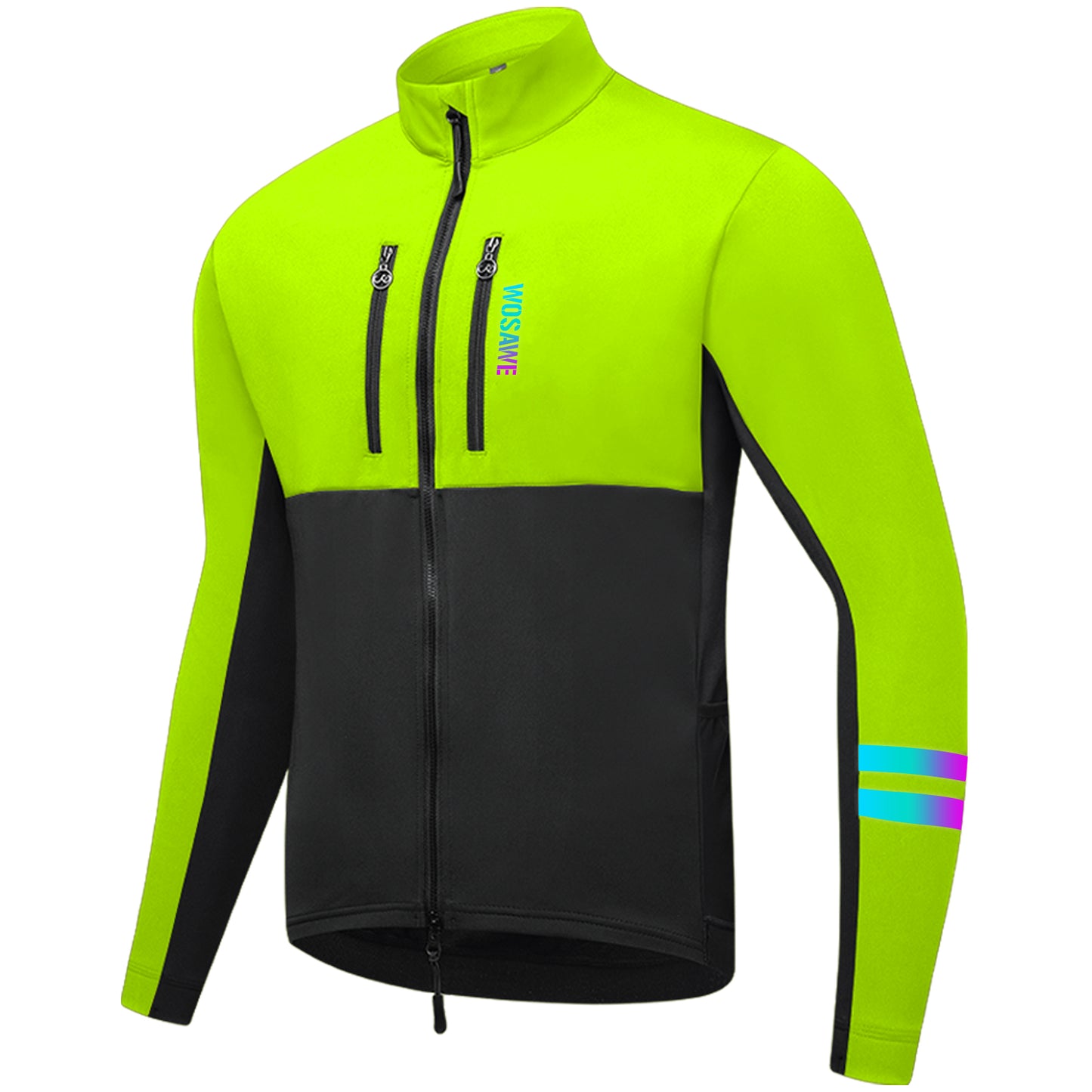 Winter Fleece Cycling Jacket for Men & Women – Reflective Design, Multiple Pockets