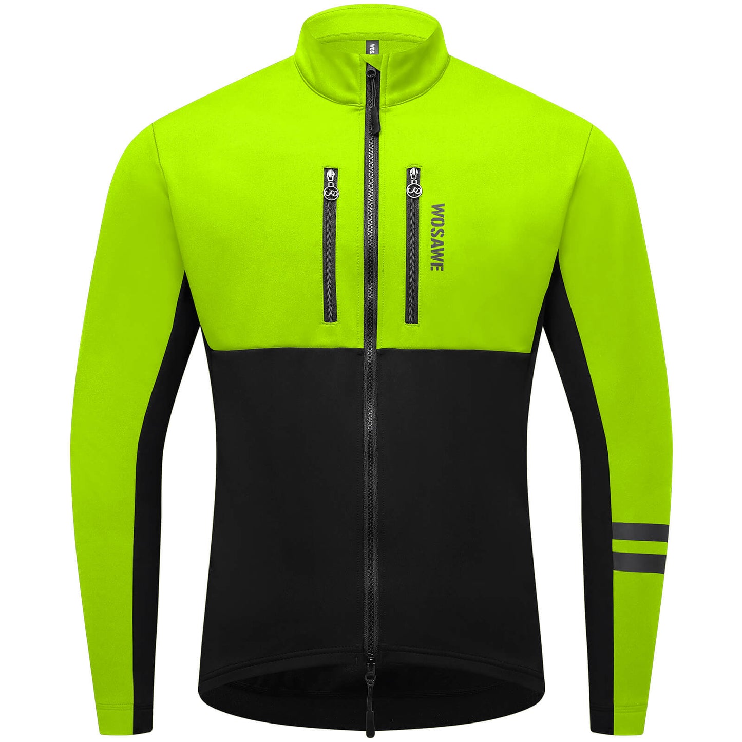 Winter Fleece Cycling Jacket for Men & Women – Reflective Design, Multiple Pockets