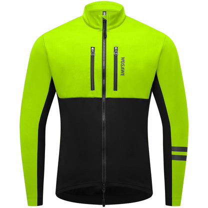 Winter Fleece Cycling Jacket for Men & Women – Reflective Design, Multiple Pockets