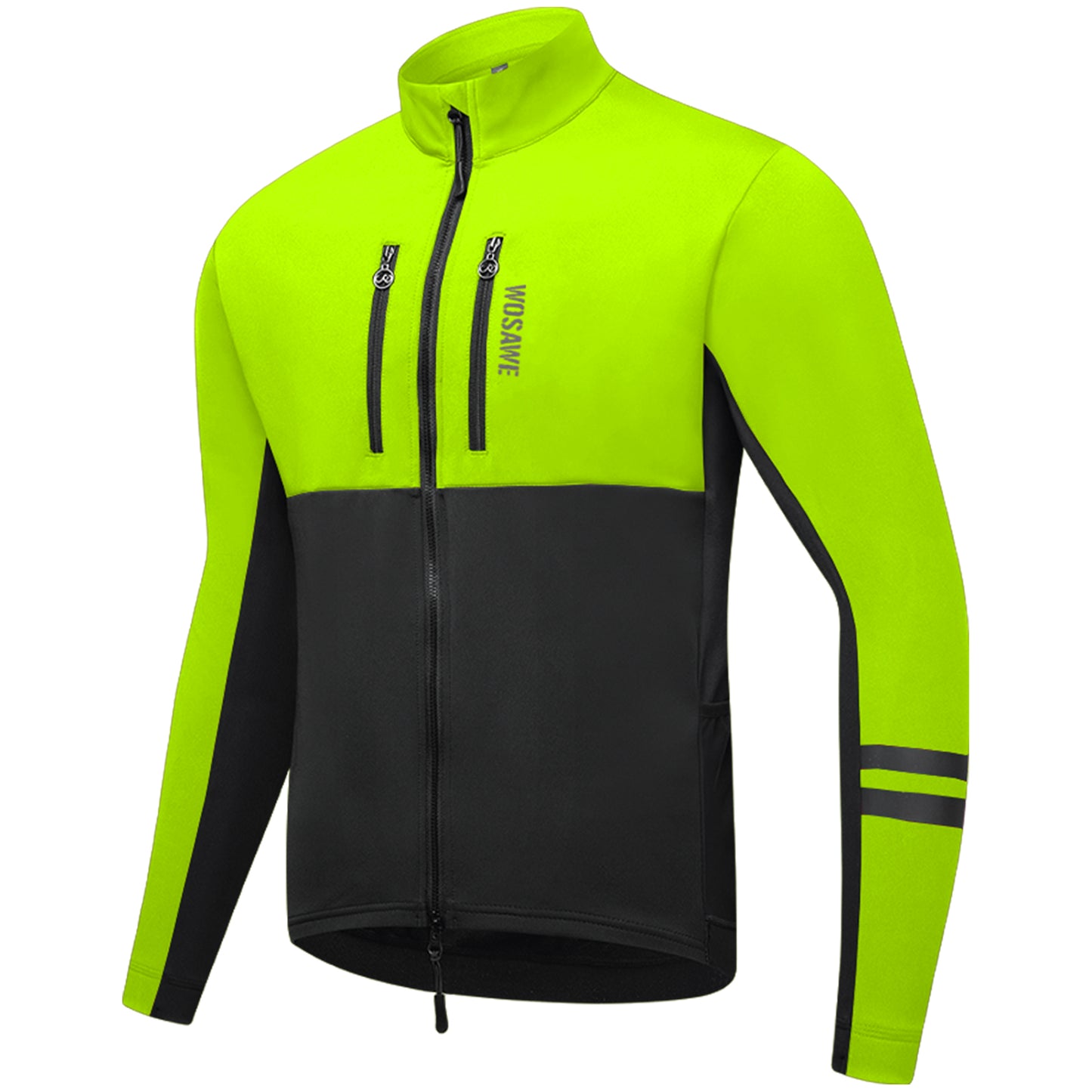 Winter Fleece Cycling Jacket for Men & Women – Reflective Design, Multiple Pockets
