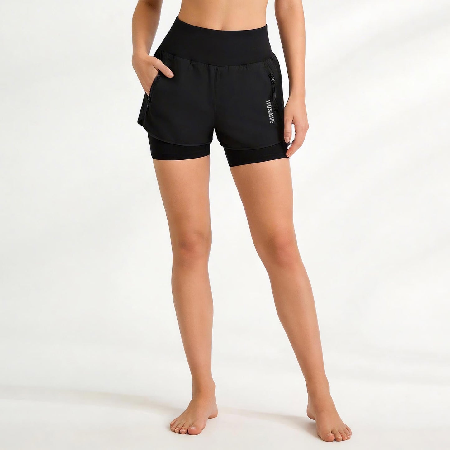 Women’s 2-in-1 Cycling Shorts with 4D Padding – Quick-Dry MTB Bike Shorts