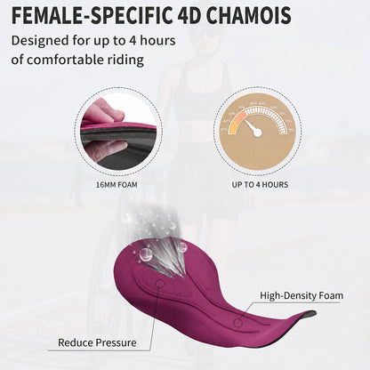 Women’s 2-in-1 Cycling Shorts with 4D Padding – Quick-Dry MTB Bike Shorts
