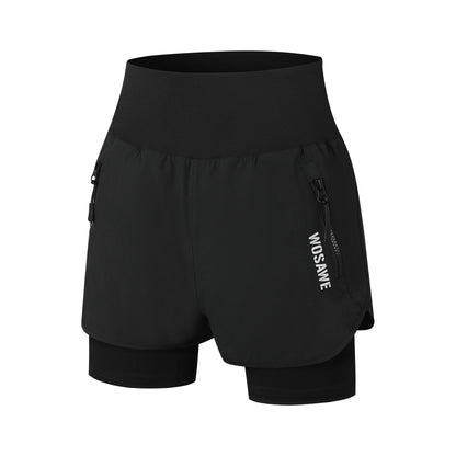 Women’s 2-in-1 Cycling Shorts with 4D Padding – Quick-Dry MTB Bike Shorts