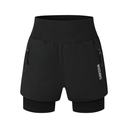 Women’s 2-in-1 Cycling Shorts with 4D Padding – Quick-Dry MTB Bike Shorts